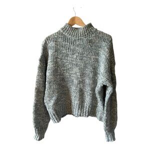 Melrose and Market Wool Alpaca Blend Mock Neck Sweater Cozy Chunky Knit Large